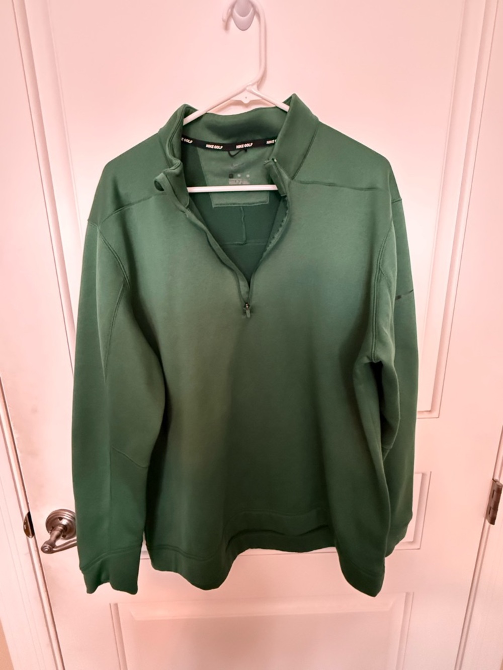 Nike Golf Green 1/2 Zip Pullover Cotton Fleece Mock Neck Sweatshirt Men's XL SZ
